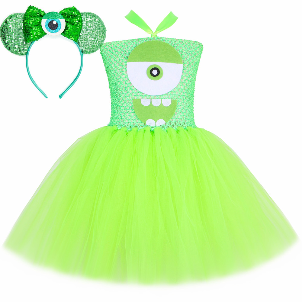 Mike Wazowski Monsters Costume - Toddler Girl Tulle Party Dress ulasan dan harga