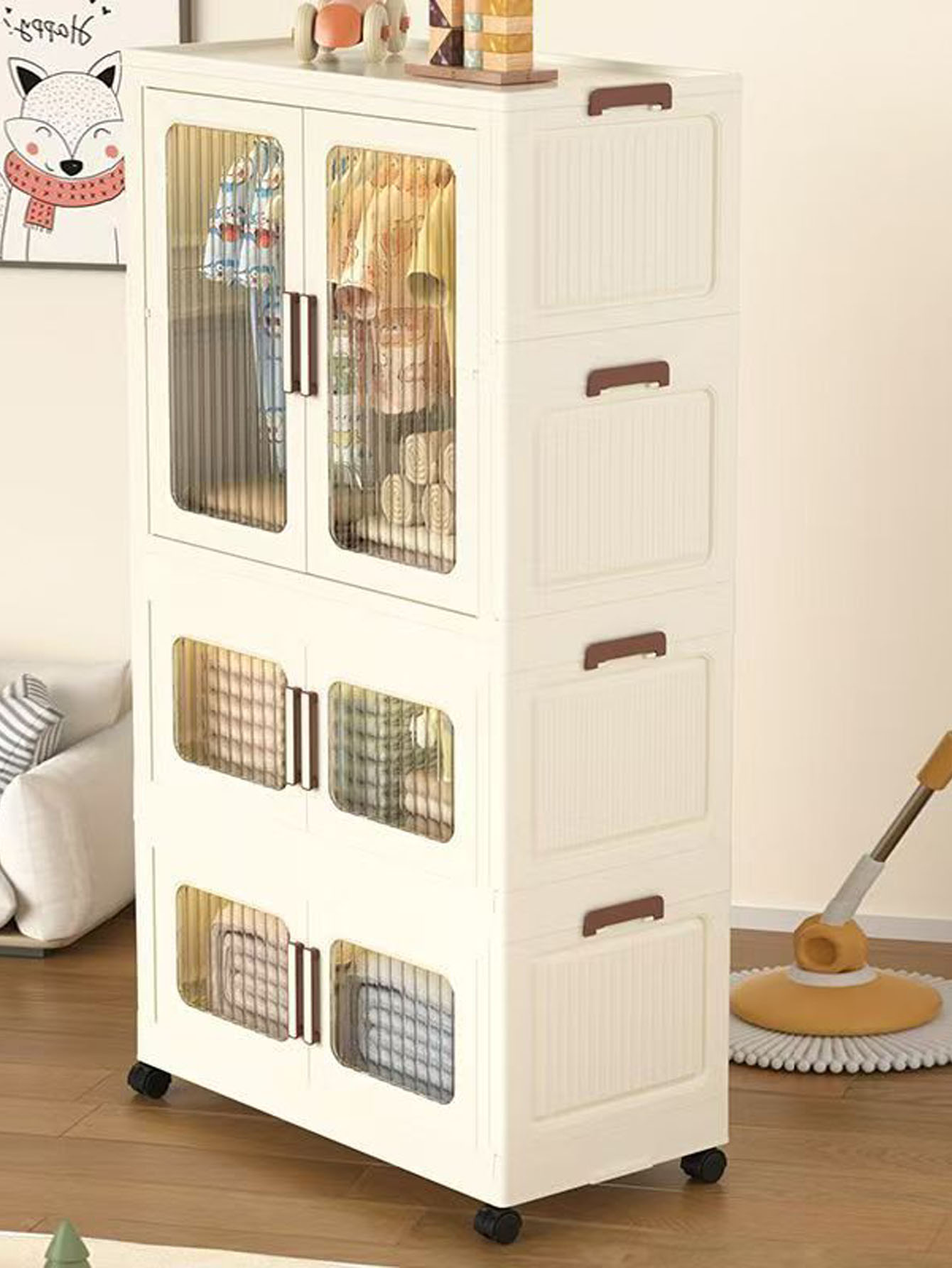 Folding storage cabinet home c - Baby Clothes ulasan dan harga