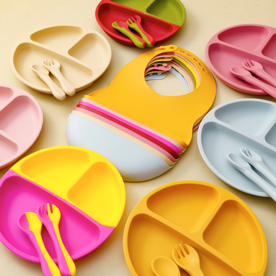4PCS Baby Silicone Tableware S - Waterproof Baby Bibs Silicone ulasan dan harga