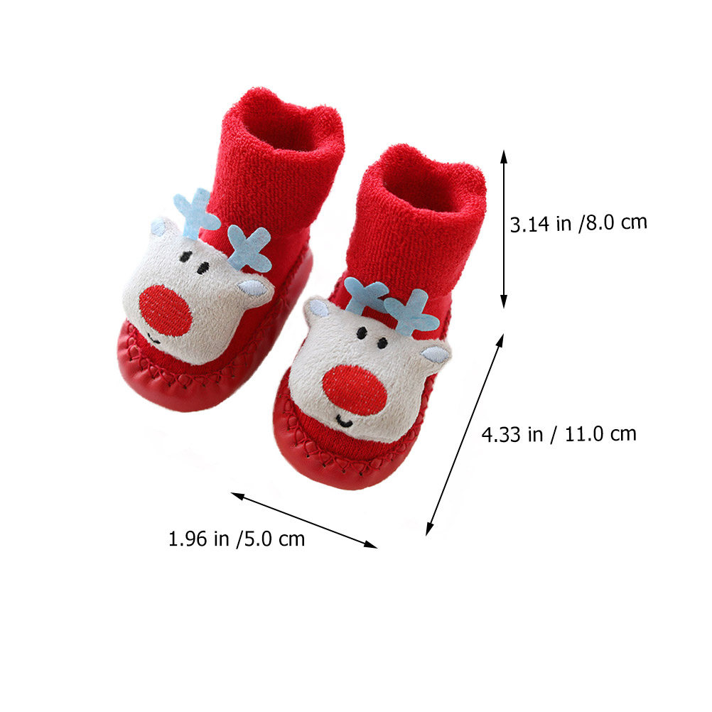 1Pair Warm Christmas Socks Chi - Unisex Baby Socks Non Slip ulasan dan harga