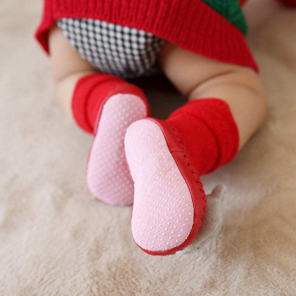 1Pair Warm Christmas Socks Chi - Unisex Baby Socks Non Slip ulasan dan harga