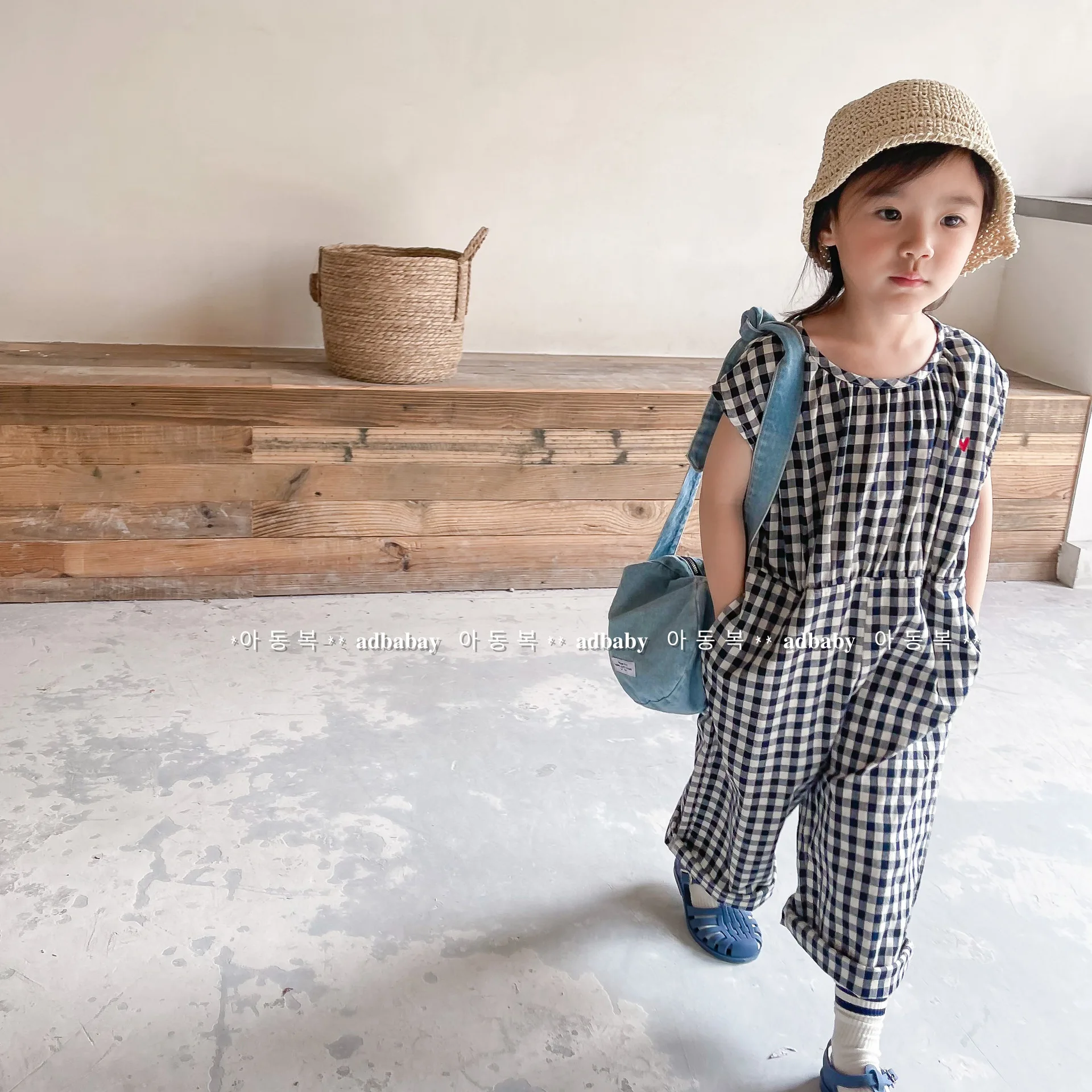 Baby Girls Plaid Overalls Kids - Baby Summer Linen Sleeveless Jumpsuit ulasan dan harga
