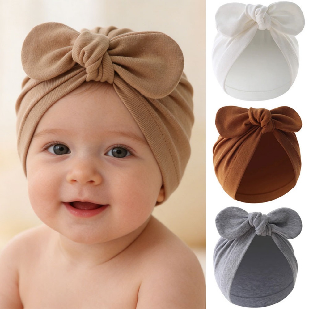 Cute Bunny Ears Baby Turban Ha - Infant Beanie Hat With Ears ulasan dan harga
