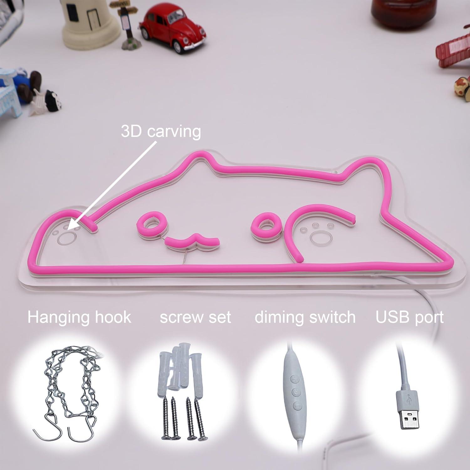 Cat Neon Sign Animal USB Dimma - Nursery ulasan dan harga