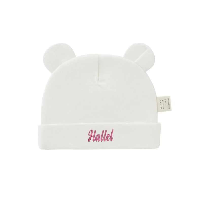 Unisex Customized Baby Name Be - Infant Beanie Hat With Ears ulasan dan harga